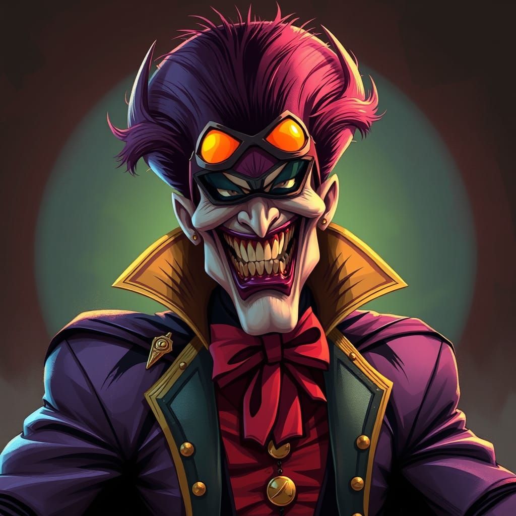 Sinister Supervillain in Elaborate Costume