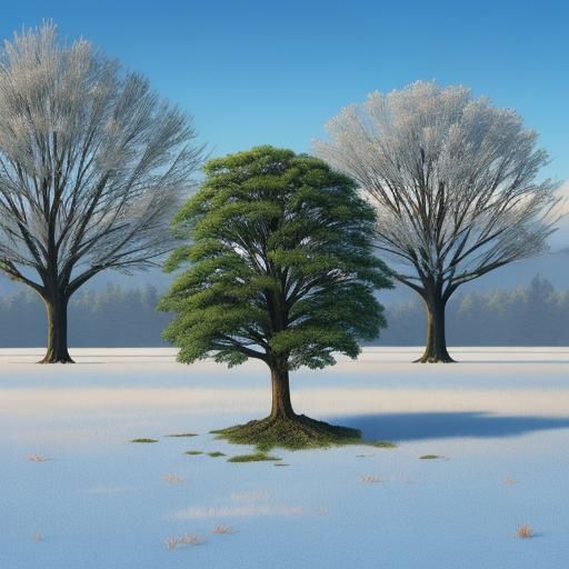 AI Image: Flying Object, Plants, and Frozen Element