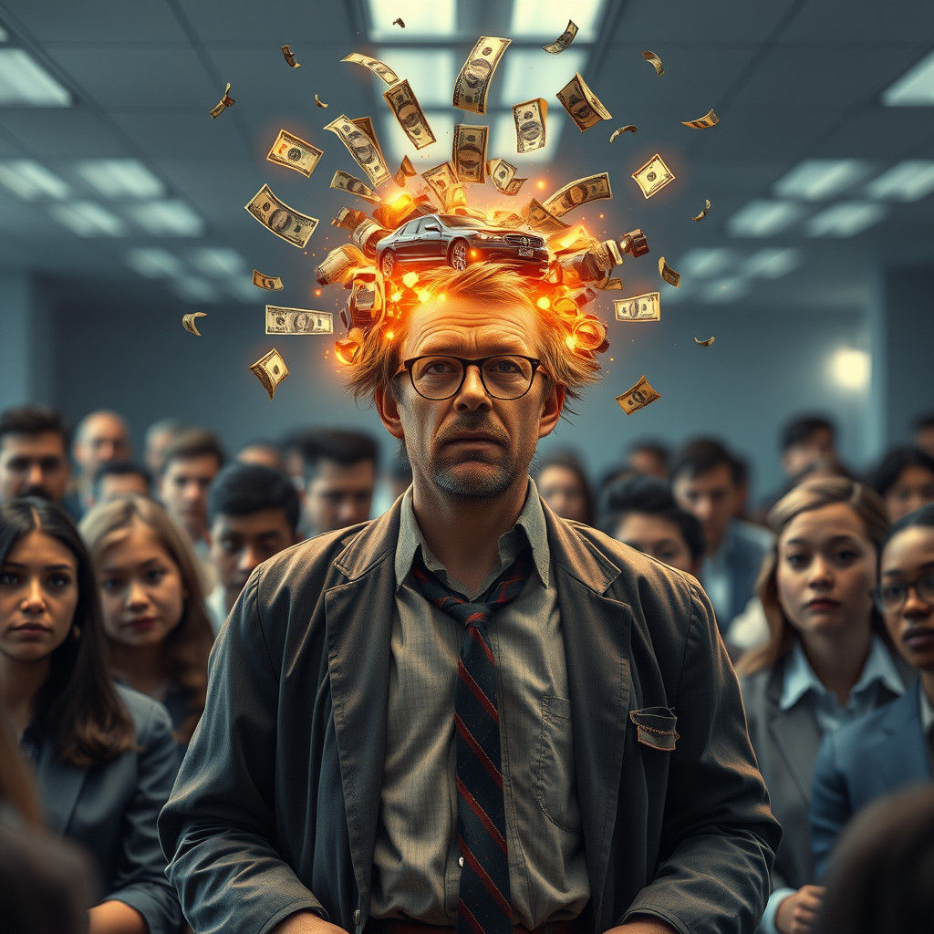 Creative Office Worker Bursting with Ideas