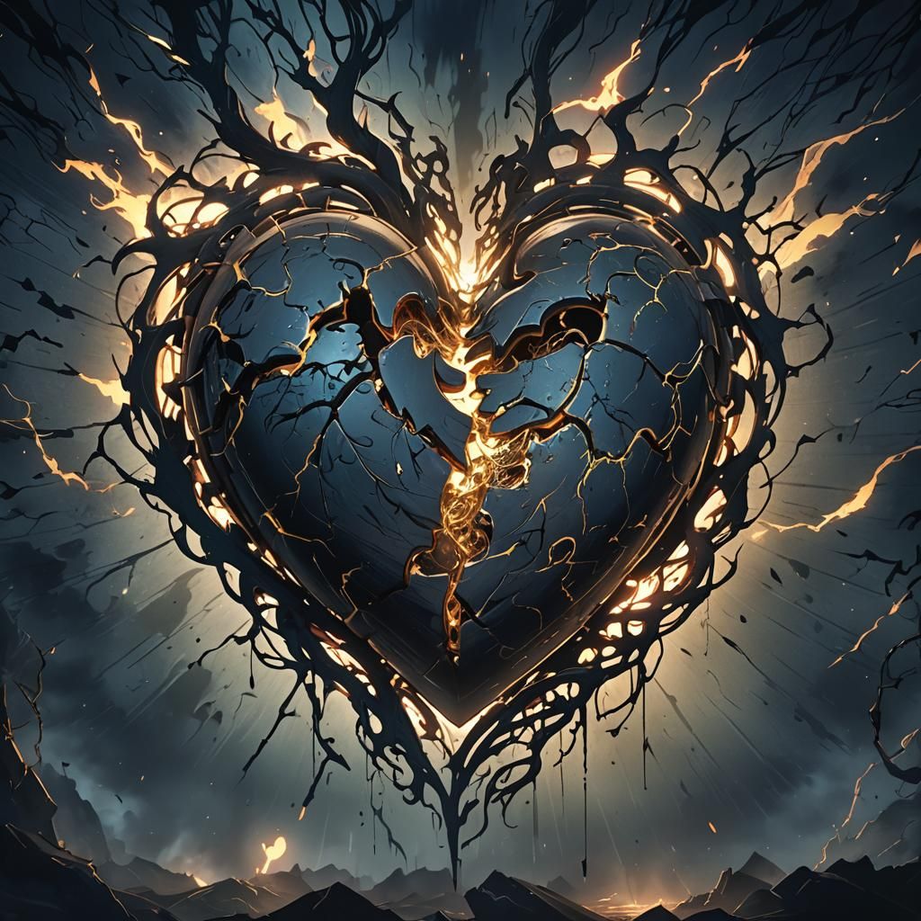 Worn Heart Key Visual in Anime Style