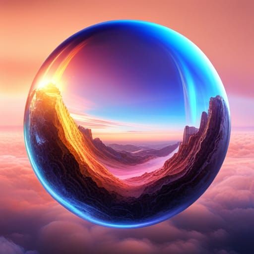 Rainbow Bubbles in Deep Color, Detailed Fantasy Art