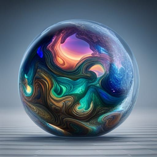 Rainbow Bubbles in Bubbles: Detailed Fantasy Art