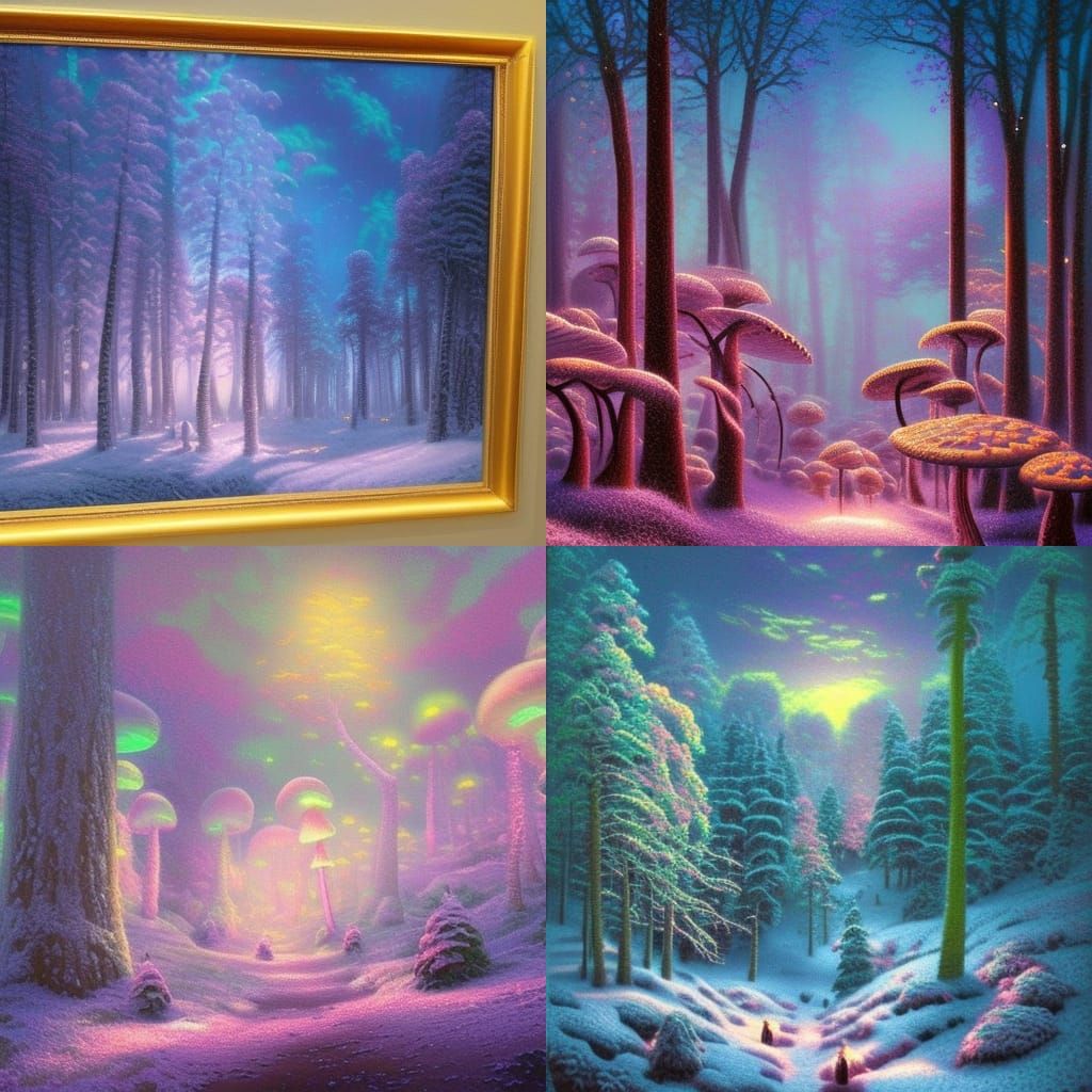 Neon Mushroom Forest: Ethereal Fantasy Landscape