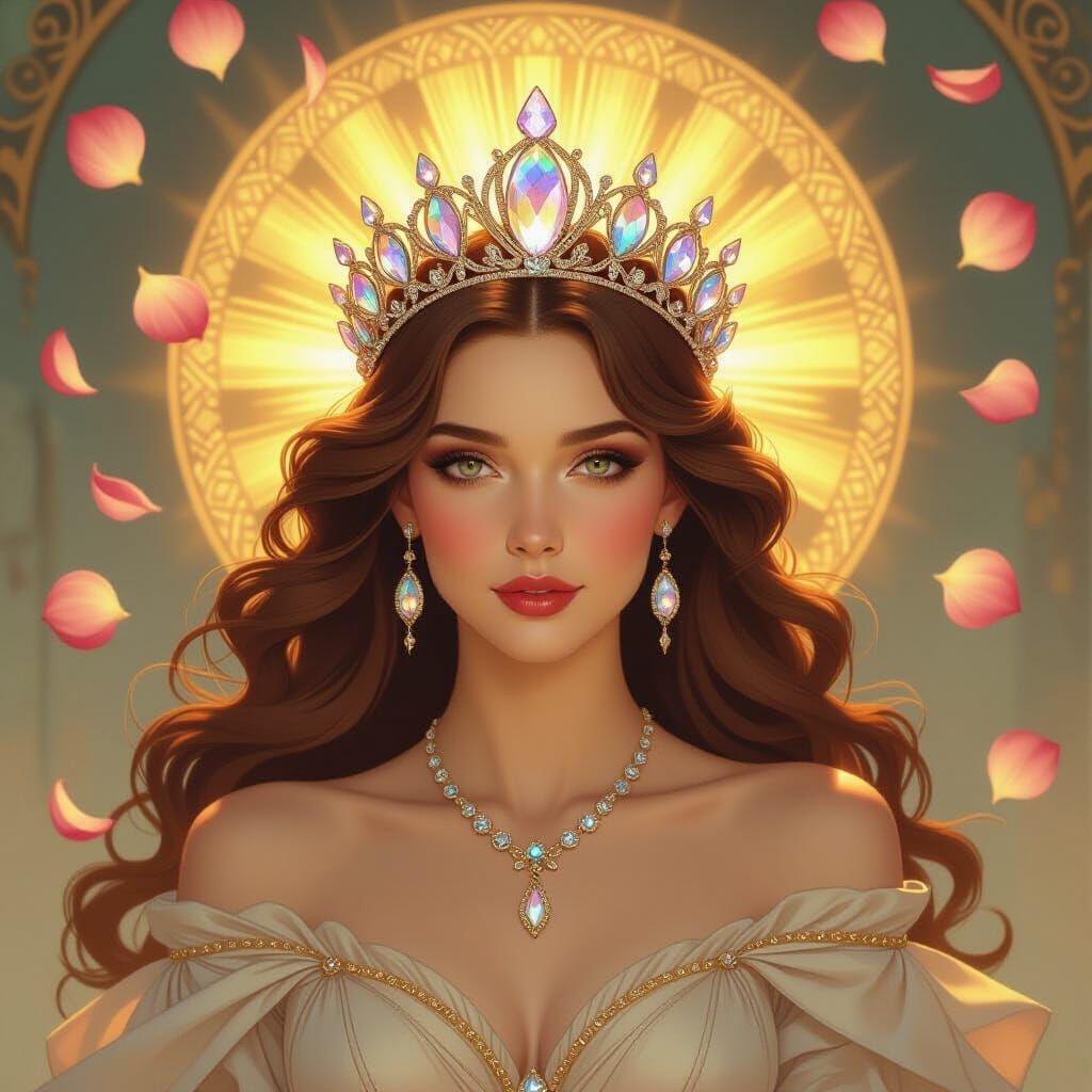 Queen of Light Crystal Crown Fantasy Portrait