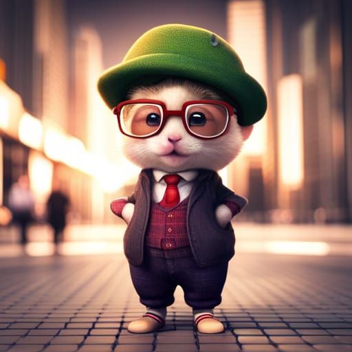 Hip Hop Hamster: 3D Chibi Character in Hyperrealism