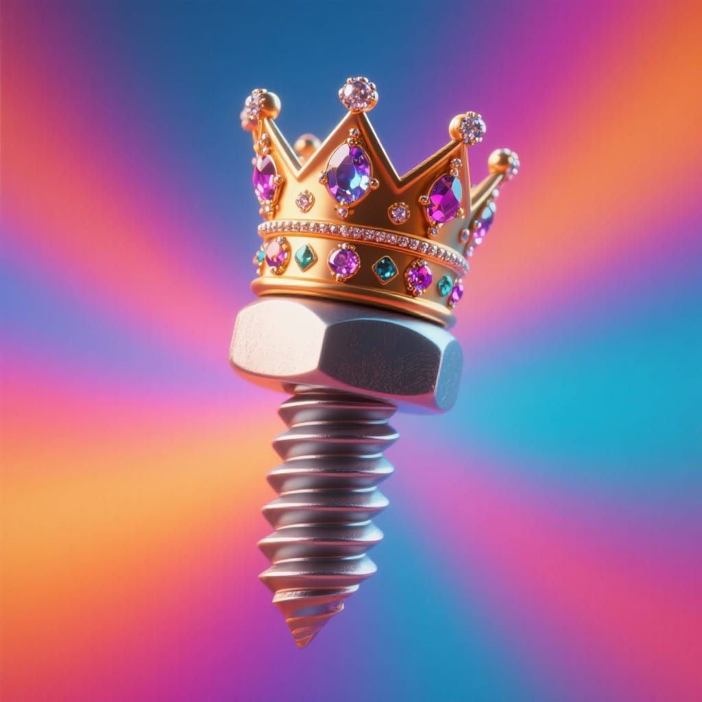 Animated Metallic Screw Crowned Royal