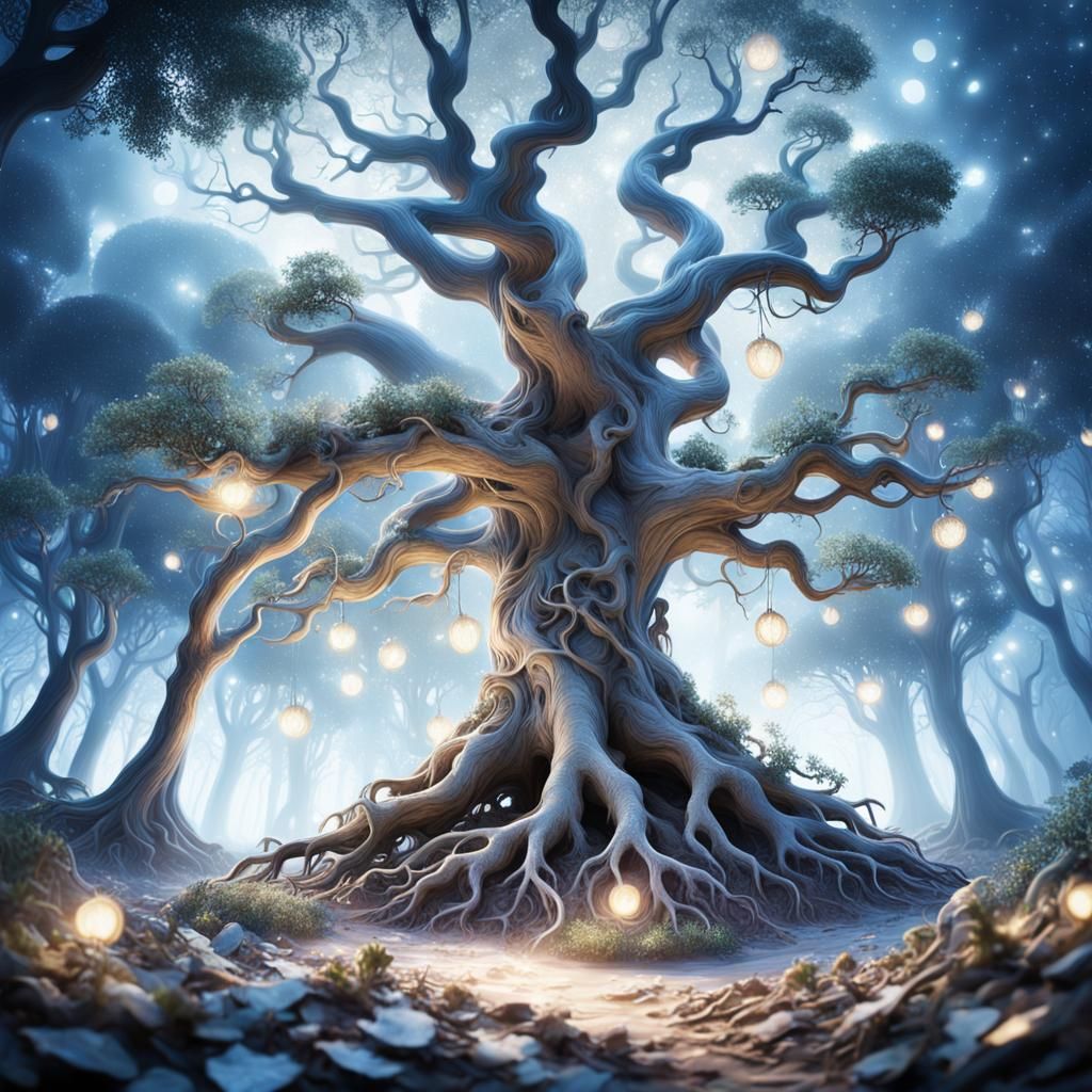 Fairies Dance in Moonlit Forest: Surreal Dreamscape