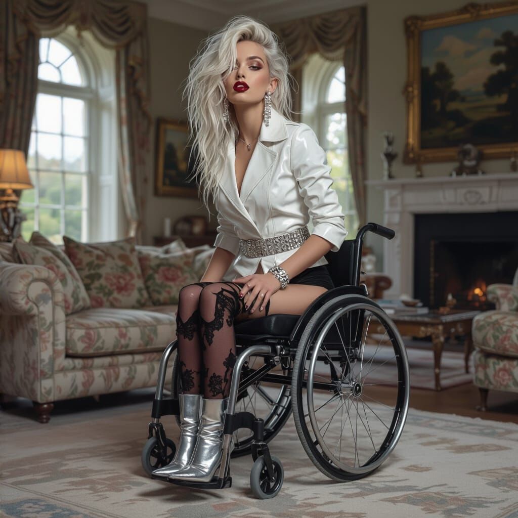 Paraplegic Woman in Latex & Lace as Abstract Expressionism