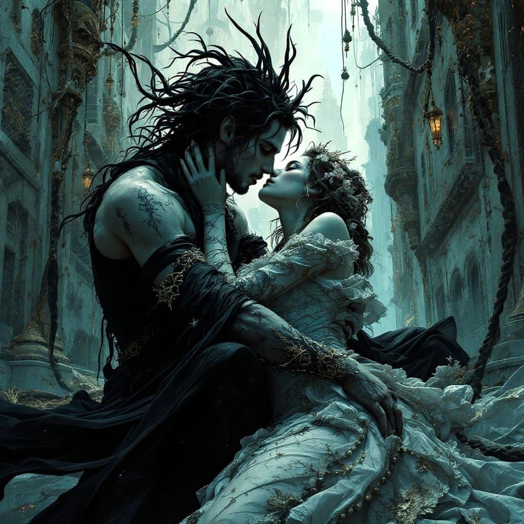 Ethereal Hyperreal Love Scene in 8K Hypermaximalist Style