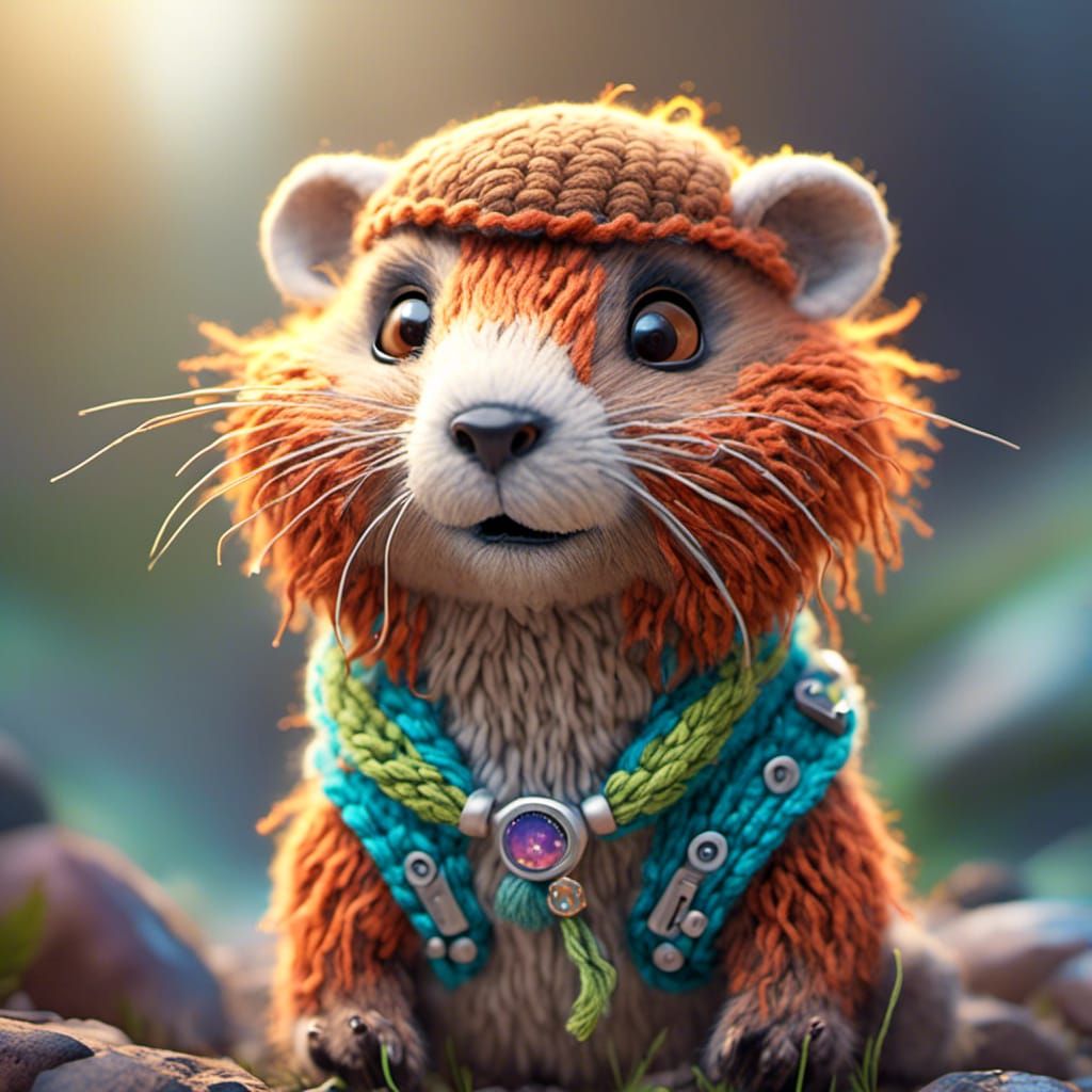 Futuristic Marmot by Studio Ghibli in 8k 3D
