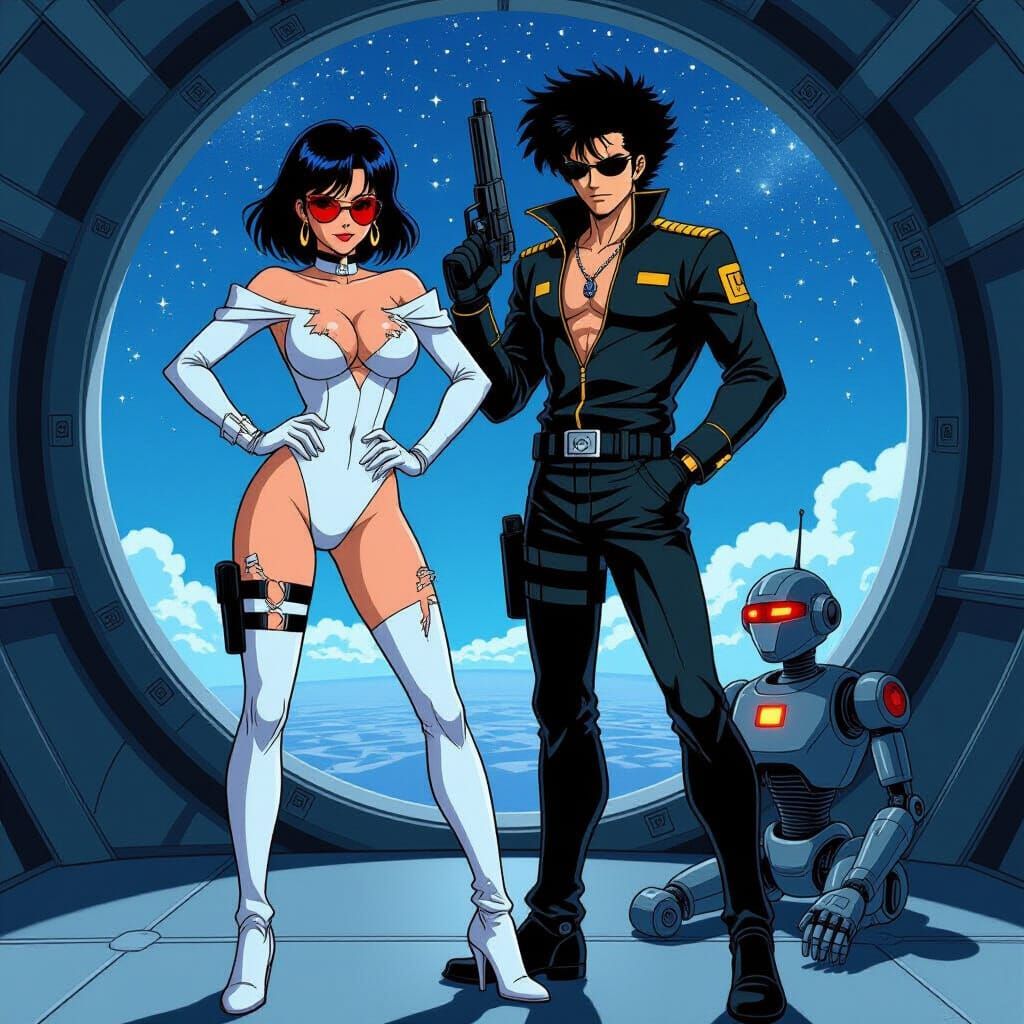 Faye Valentine and Spike Spiegel in Space