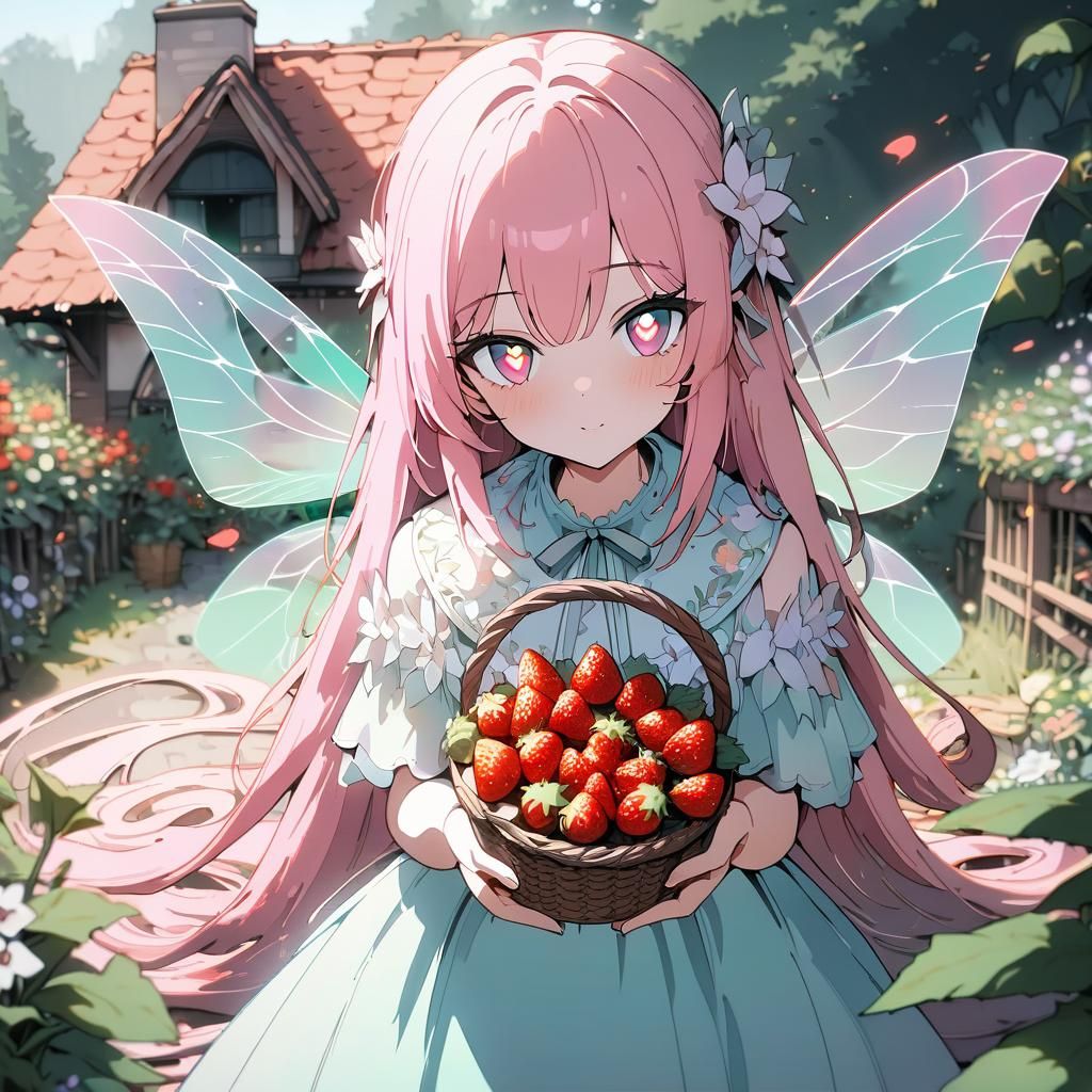 Close-up of a Fairy with Holographic Wings