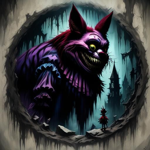 Fantastical Cheshire Cat in Detailed Digital Painting
