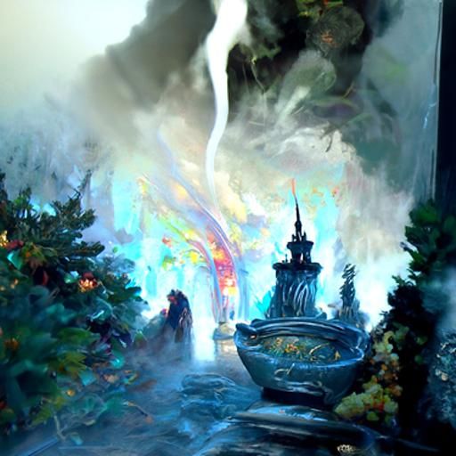 Ethereal Hades in Hyperdetailed Fantasy Landscape
