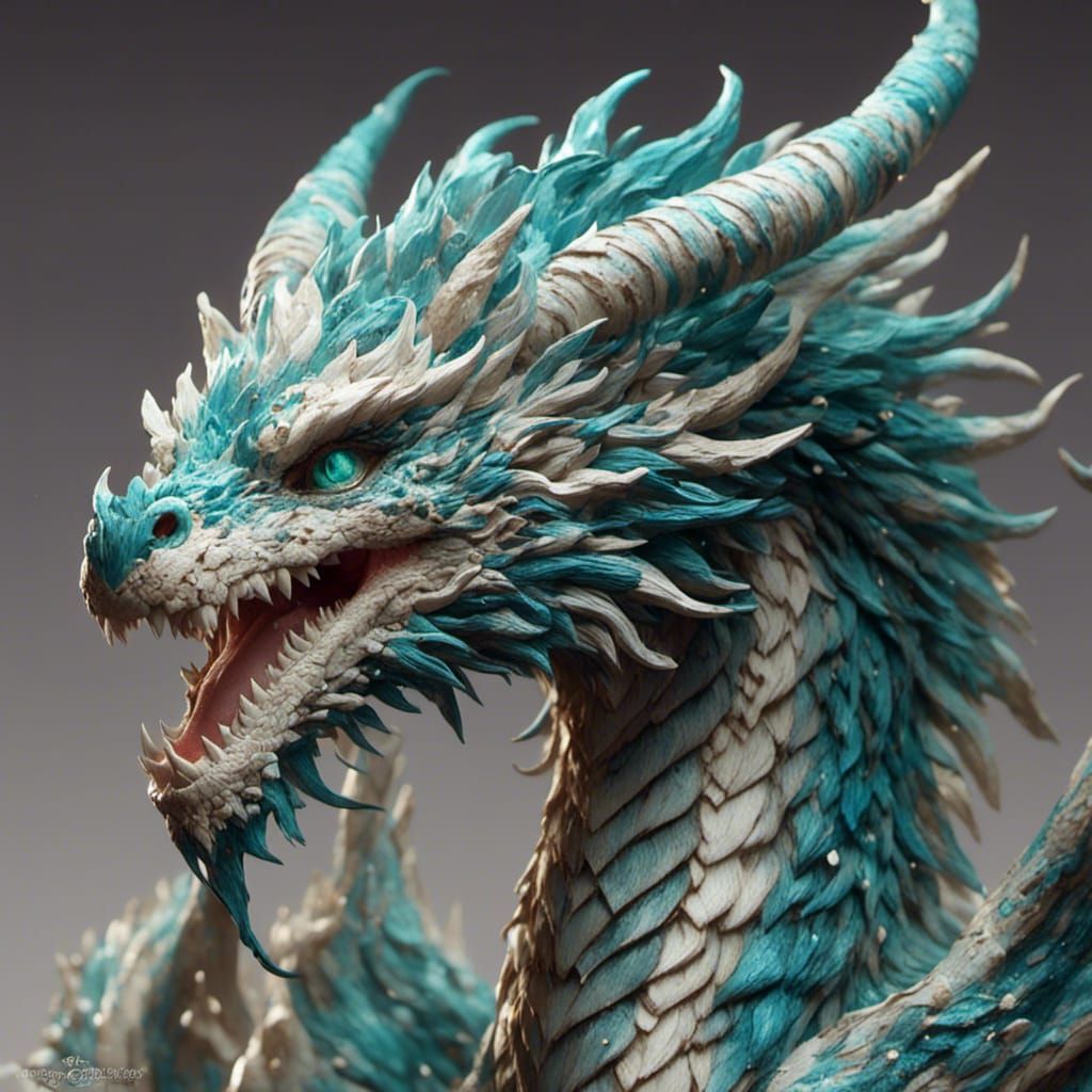 Mythical Ice Dragon Soaring Through Glaciers