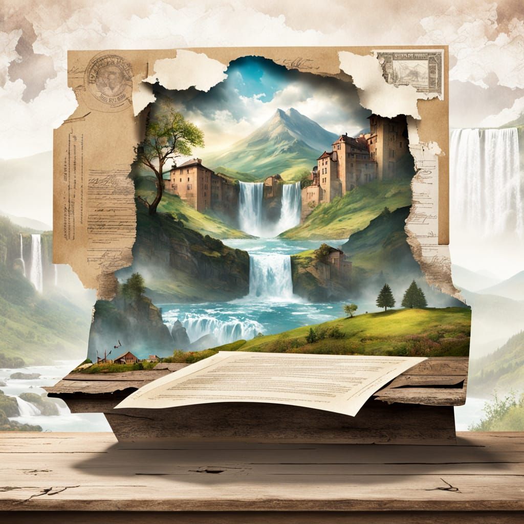 Double Exposure Envelope Reveals Fantasy Landscape