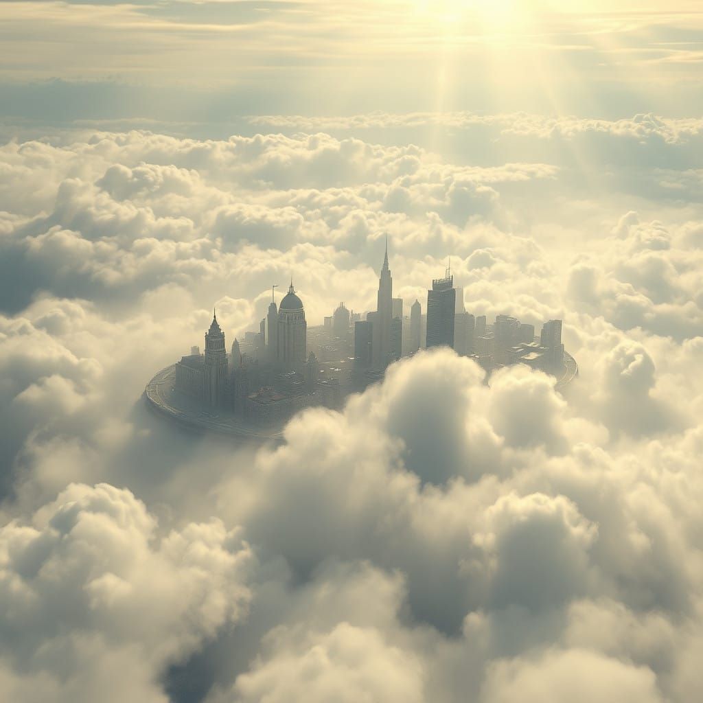 Floating Ethereal Metropolis in Soft Focus Whimsy