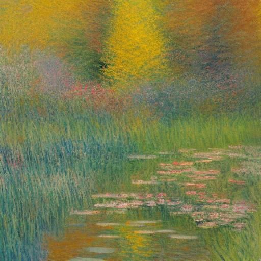 Golden Leaves Swirling in Gentle Breeze: Impressionist Paint...