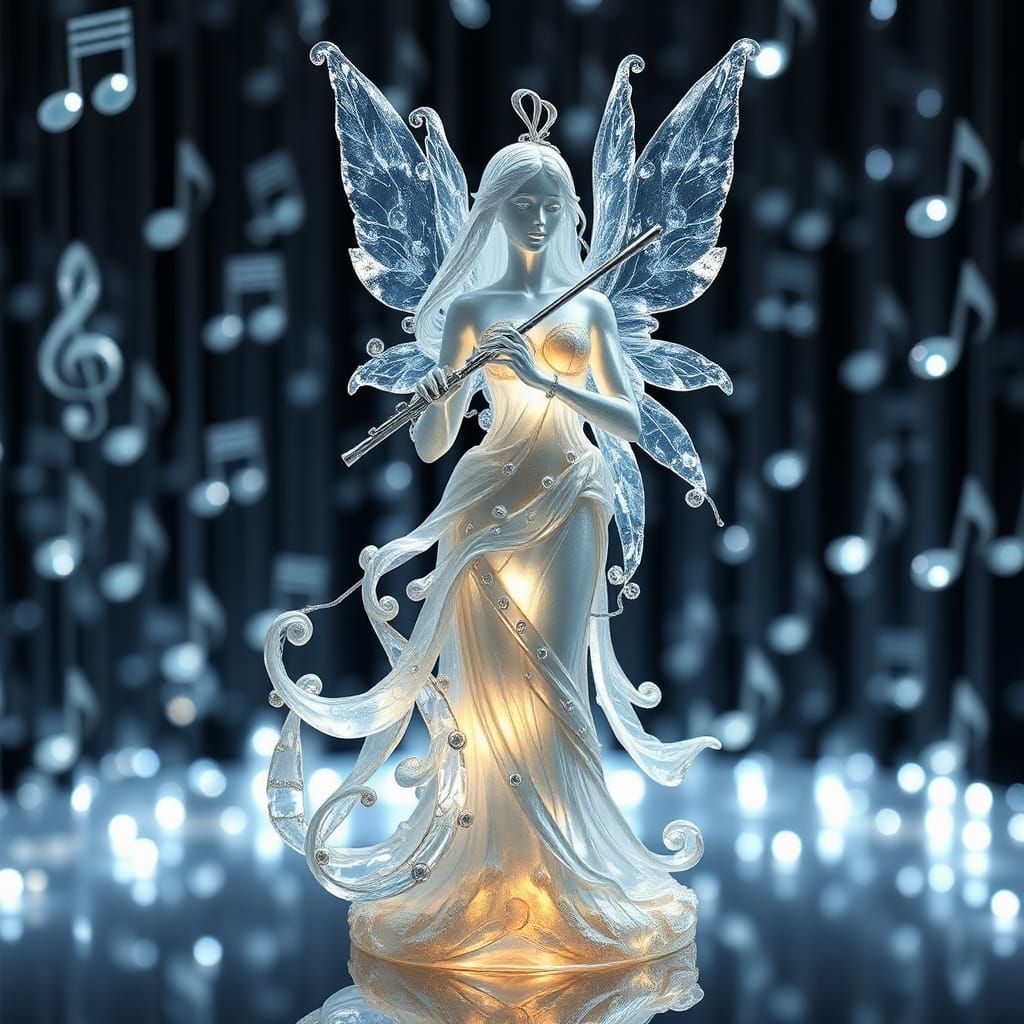 Topaz and Sapphire Goddess of Music Sculpture