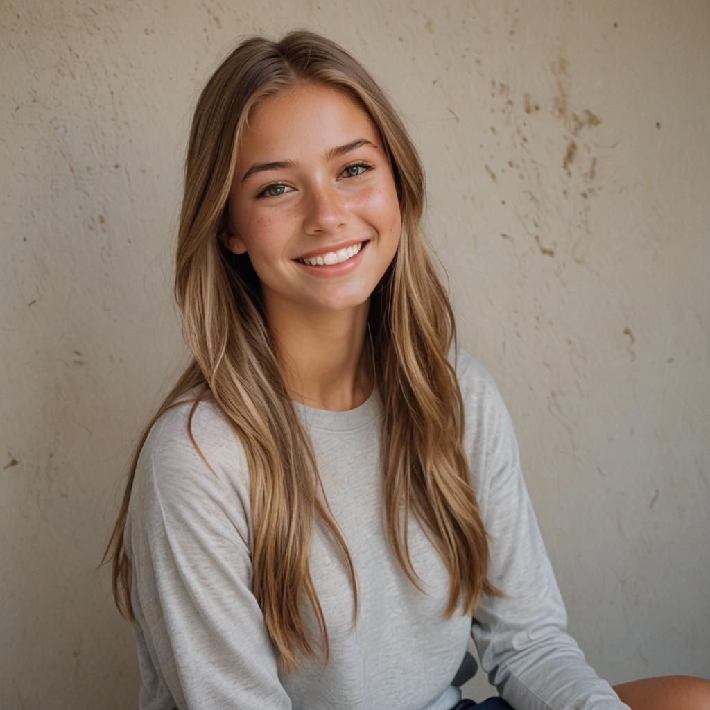 Blond Girl Portrait in Art Nouveau Style