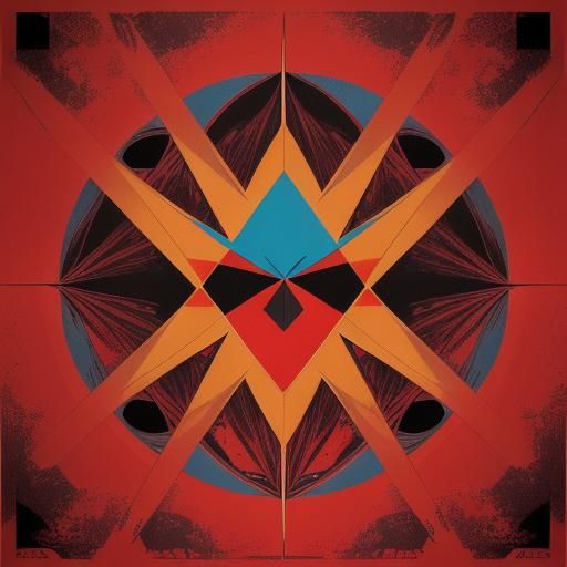 Demonic Figure Crying Blood in Pop Art Style