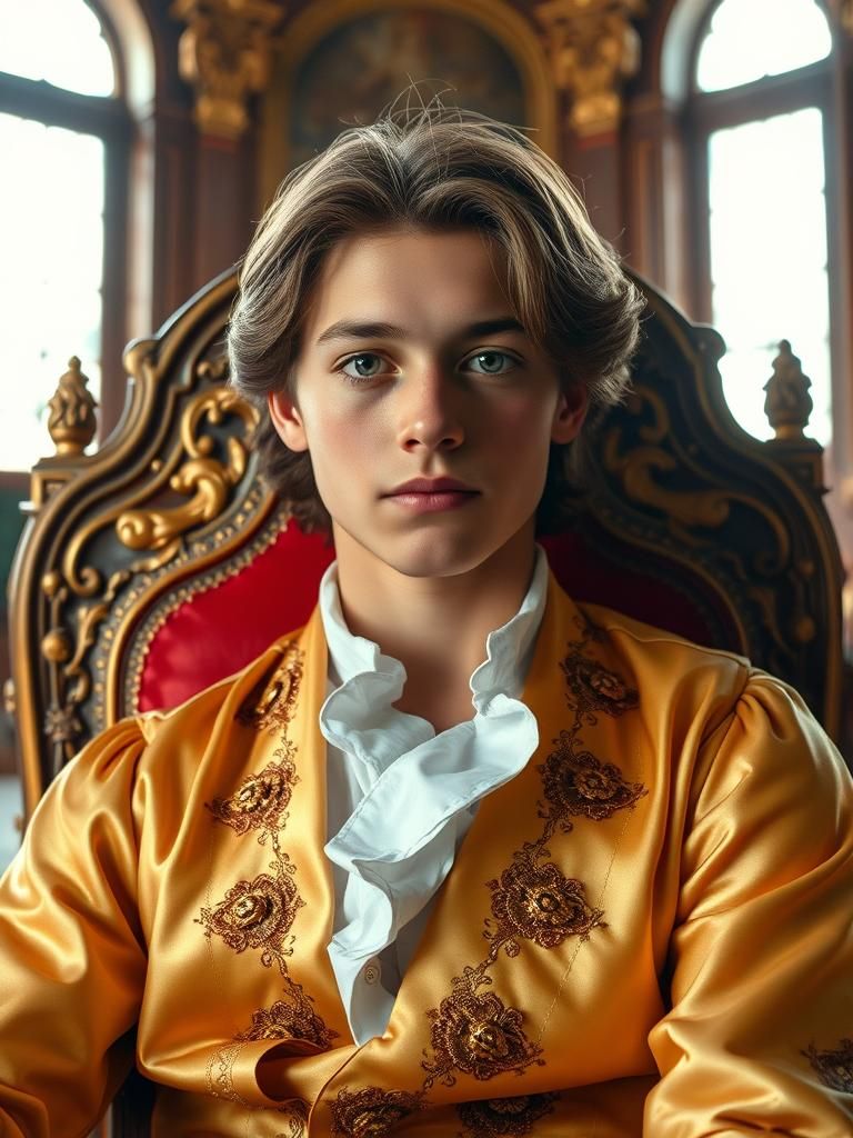 Regal Brazilian Prince in Colonial Palace, Vermeer Style