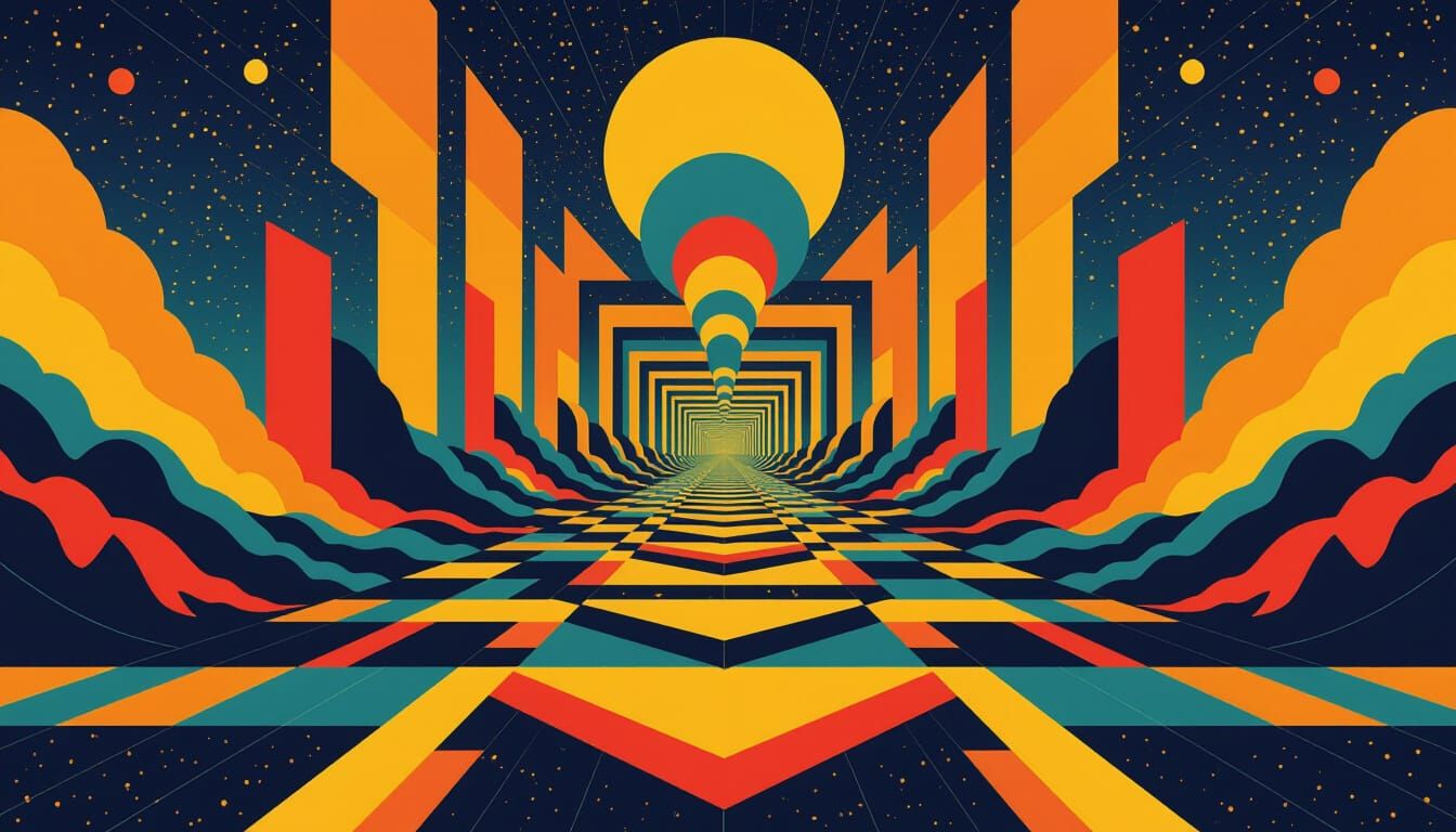 Geometric Pop Art with Screen Print Textures