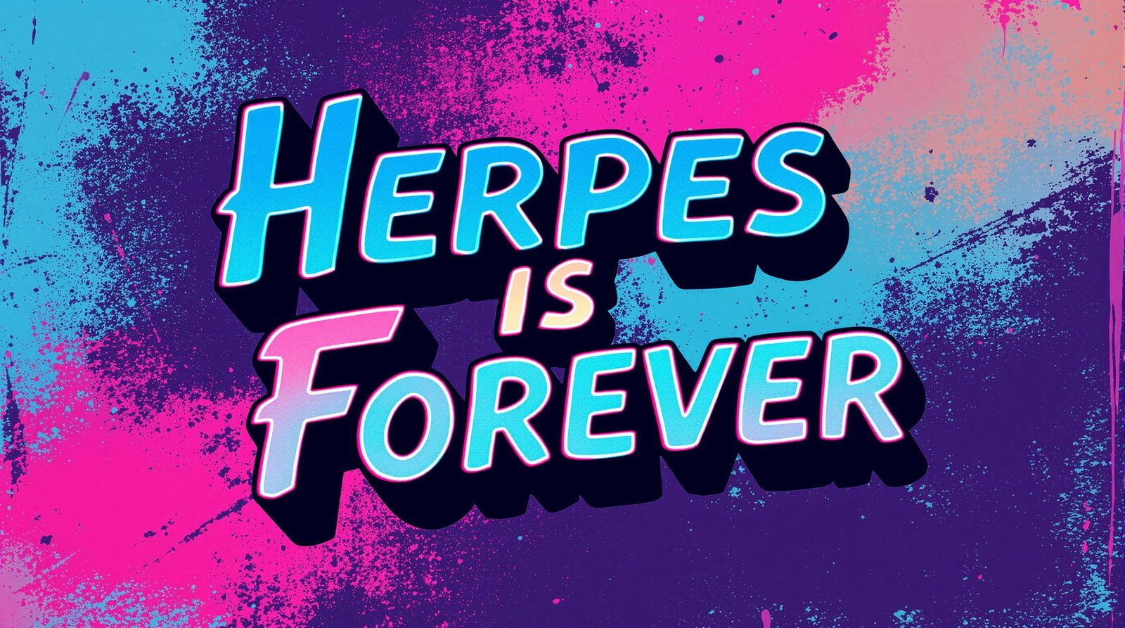 Bold Typography Design with Electric Blues and Neon Pink