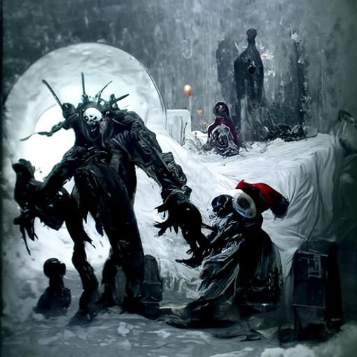 Gothic Horror Scene in Gustave Doré Style