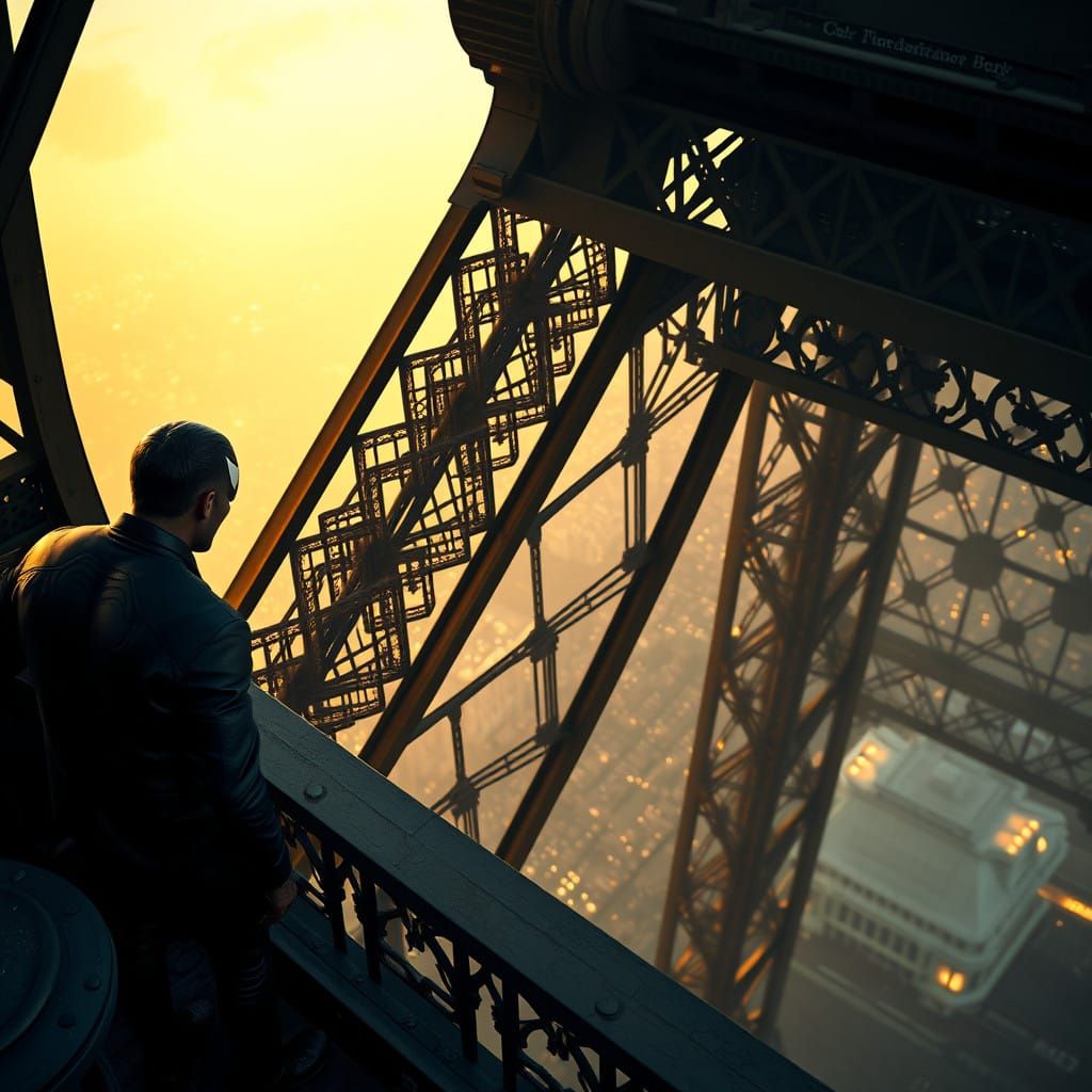 Venom on Eiffel Tower in Paris with Friend