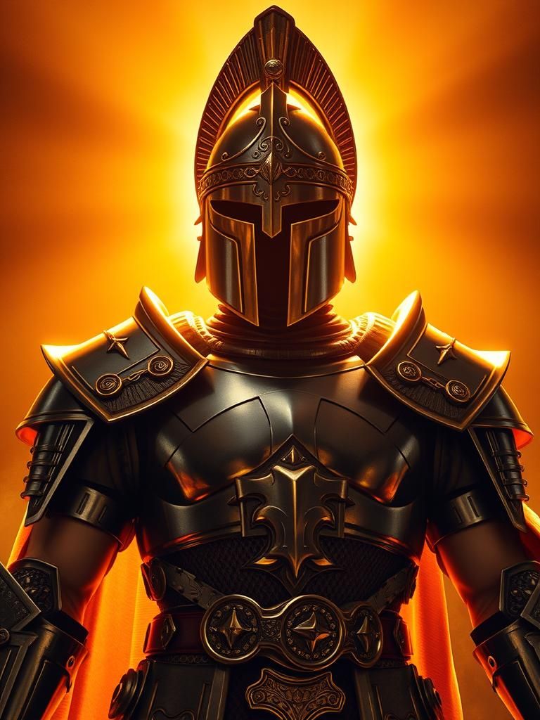 Majestic Warrior in Golden Light: Renaissance Style