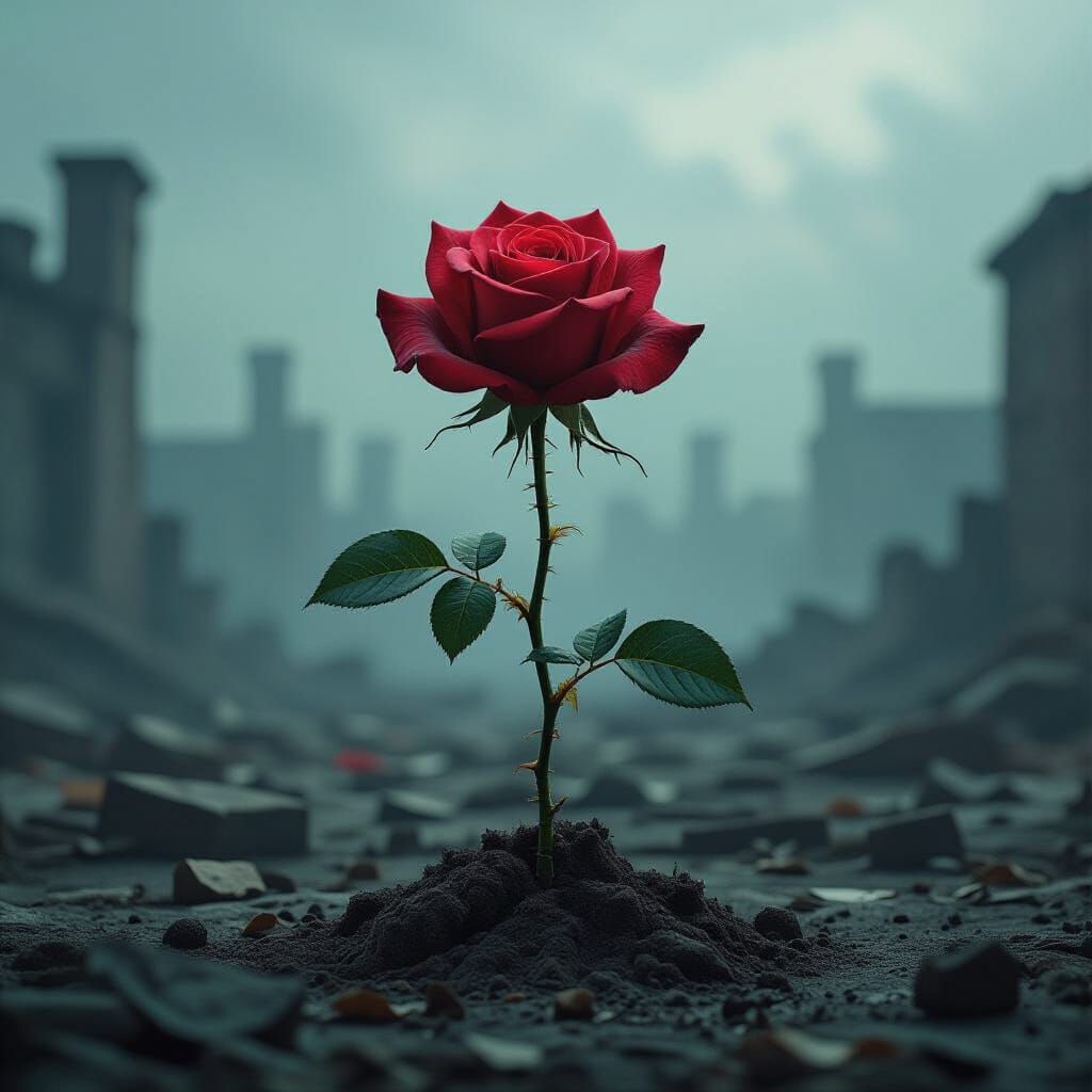 Rose Growing in Decay, Tim Burton Style