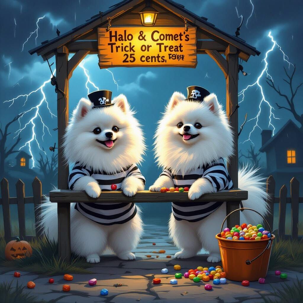 Prisoner Pomeranians Host Haunted Trick or Treat Stand