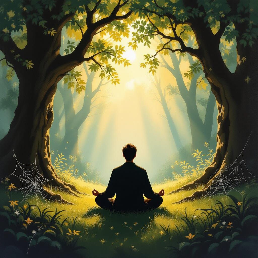 Inner Light Revealed in Tranquil Forest Painting