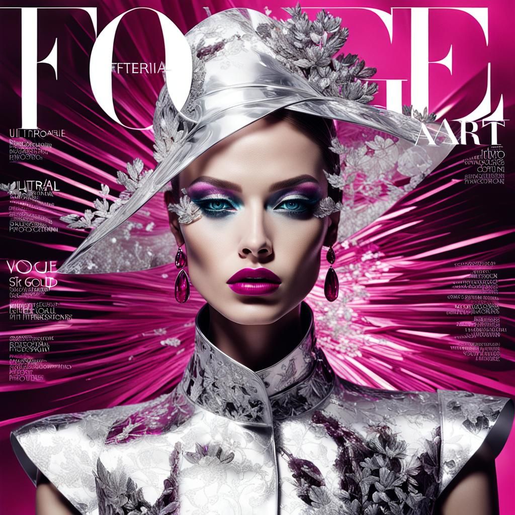 High Fashion Magazine Cover with Angelic Figure