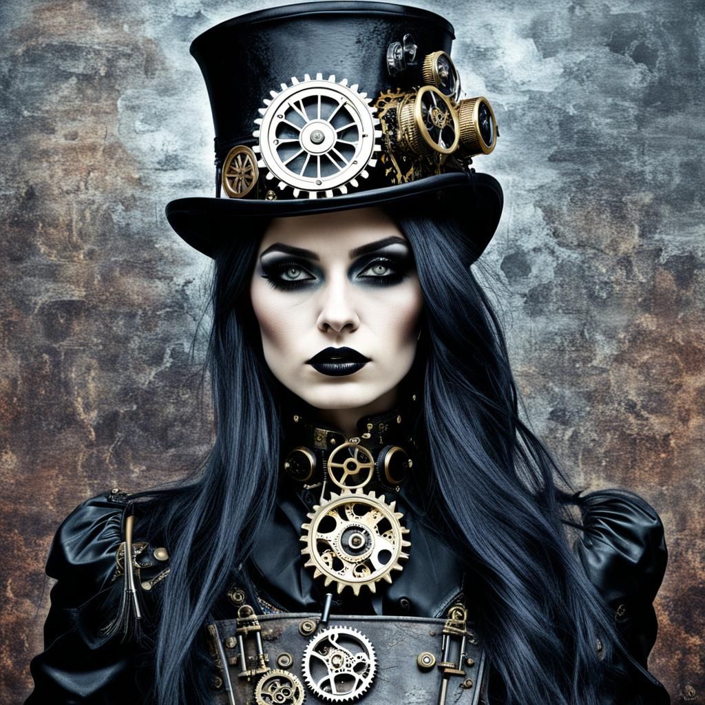 Steampunk Gothic Model in Detailed AI Art