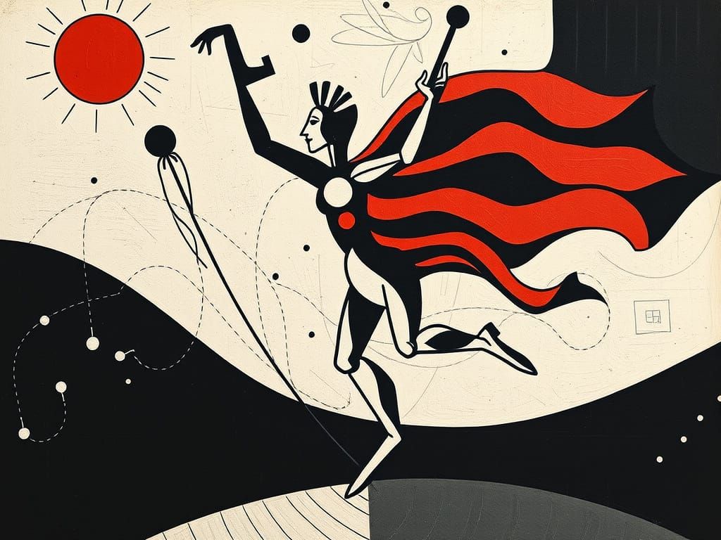 Futuristic Dancer in Vibrant Cubist Style