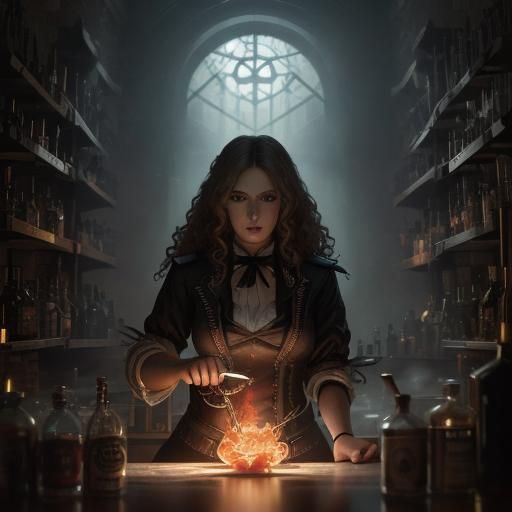 Lady Bartender Mixes Alchemical Cocktails in Origami Style