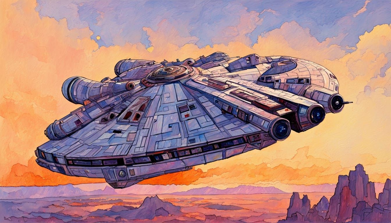 Millennium Falcon in Bright Afternoon Light