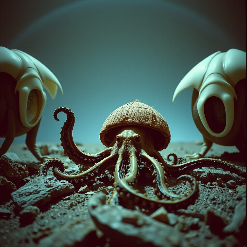 Exoplanet Coconut Creatures in a Biomechanical Style