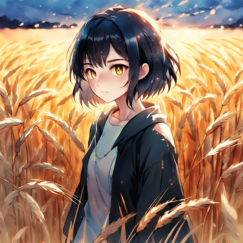 Ethereal Moonlit Anime Portrait in Dreamy Watercolor Style