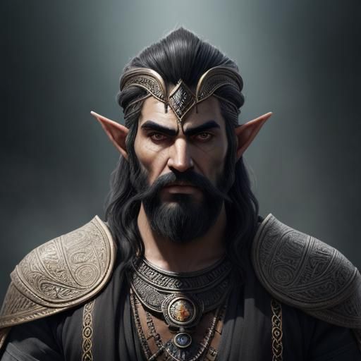 Dwemer Elf Portrait in Steampunk Fantasy Style