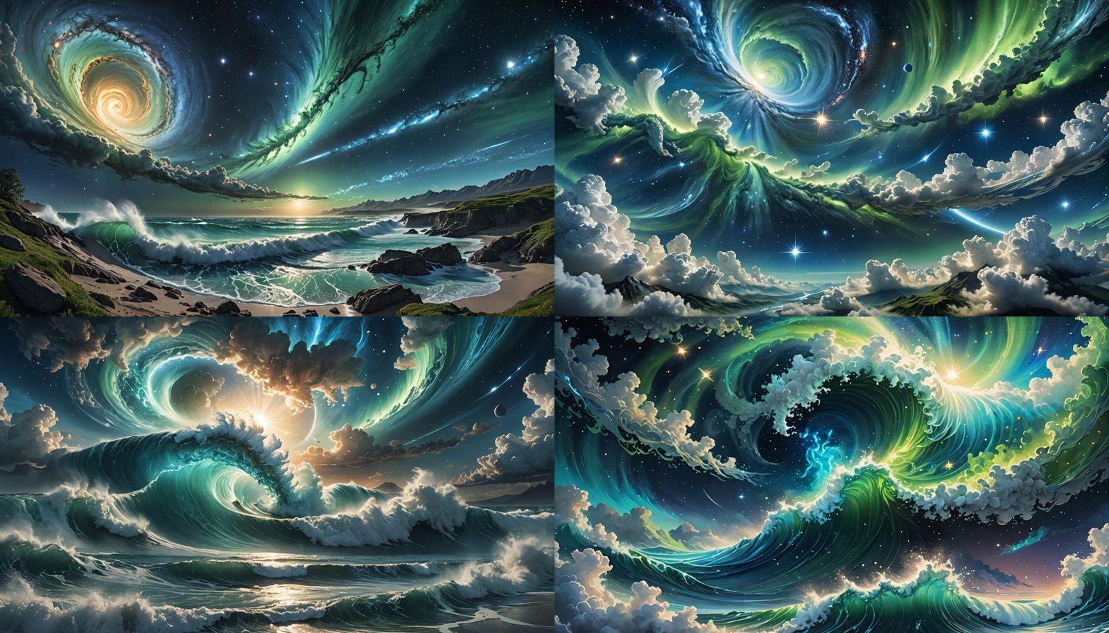 Celestial Wave Galaxy Wallpaper in Detailed Matte Painting