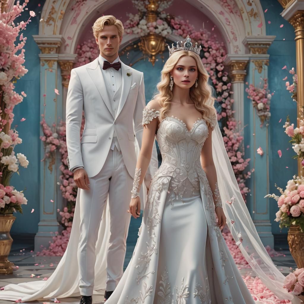 Goddess in Wedding Dress with Handsome Man