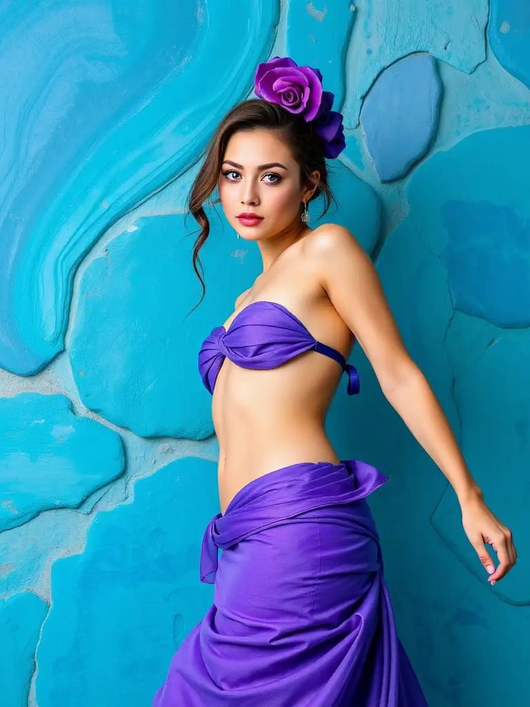 Abstract Turquoise and Purple Hues