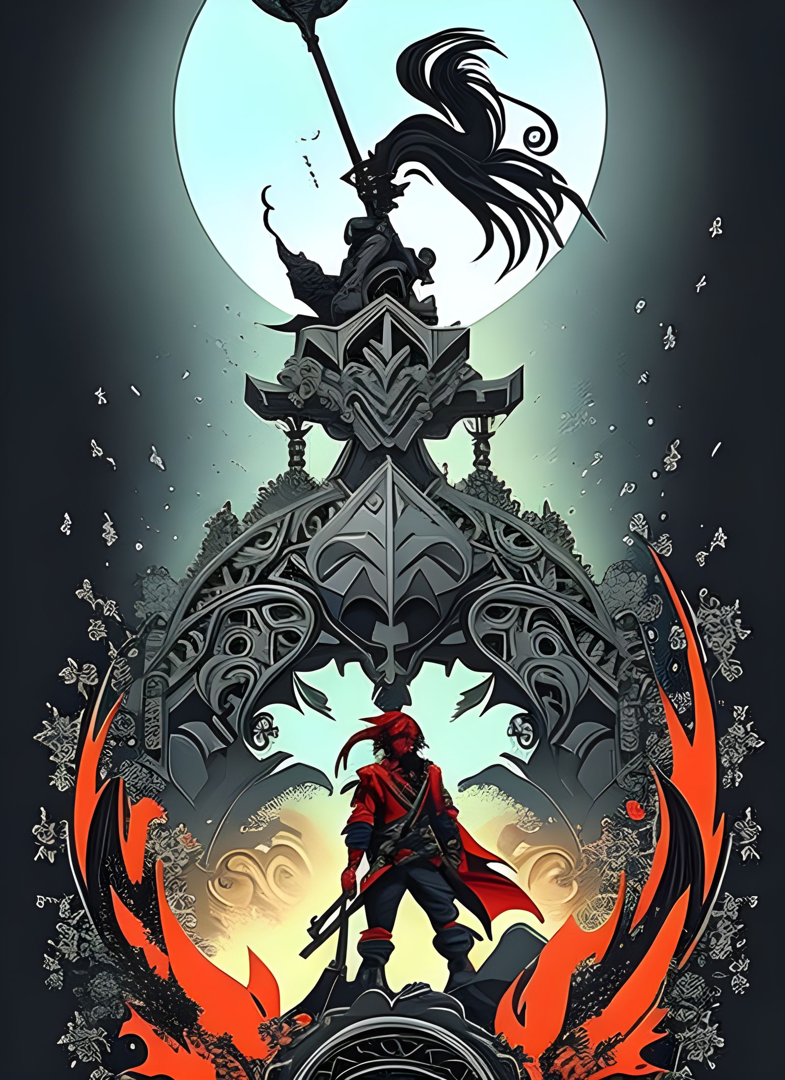 Skull Exploding into Paint, by Junji Ito Style