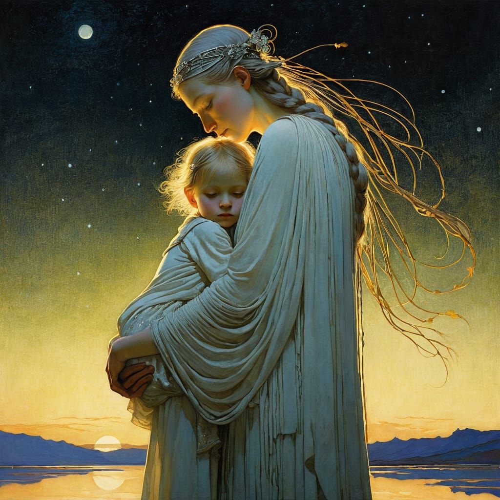 Mother and Child in a Magical, Ethereal Embrace