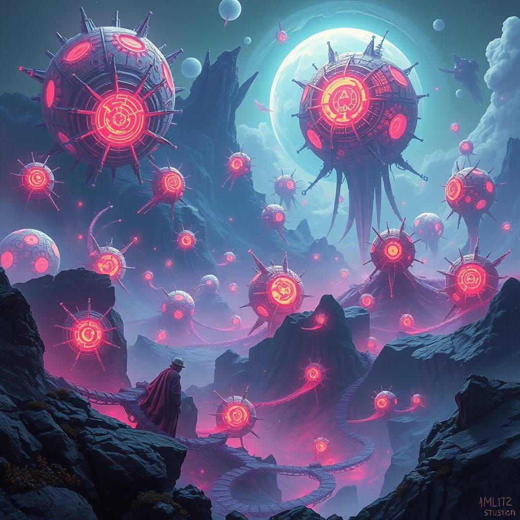 Surreal, Dreamlike Entities Unfold in a Vibrant, Mystical La...