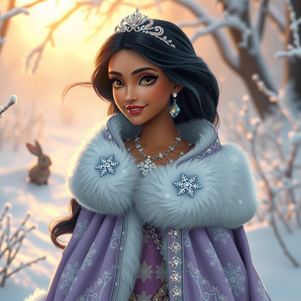 Princess Jasmine in Lavish Winter Wonderland