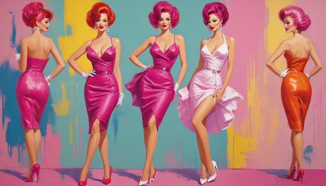 Midcentury Pin-Ups Evoke Glamour in Vibrant Color